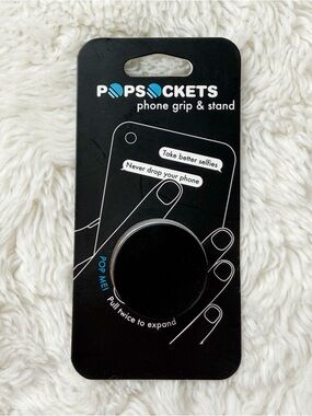 PopSockets Black Phone Grip and Stand with Expanding Kickstand